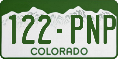 CO license plate 122PNP