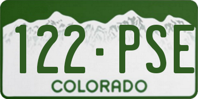 CO license plate 122PSE