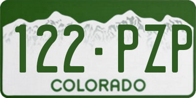 CO license plate 122PZP