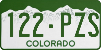 CO license plate 122PZS