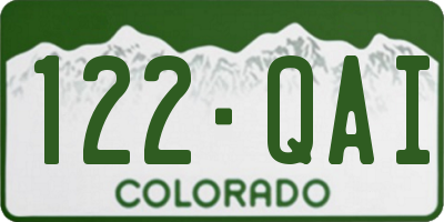 CO license plate 122QAI