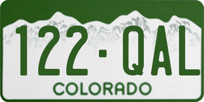 CO license plate 122QAL