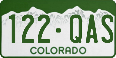 CO license plate 122QAS