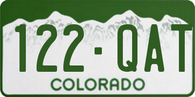 CO license plate 122QAT