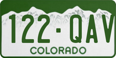 CO license plate 122QAV