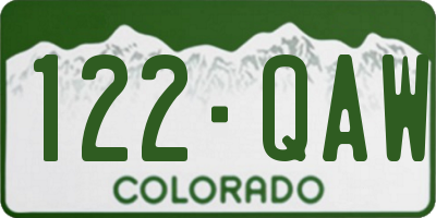 CO license plate 122QAW