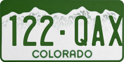 CO license plate 122QAX
