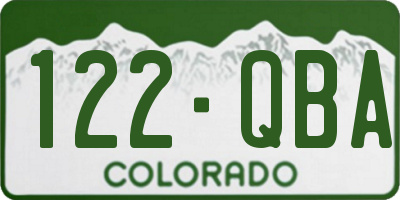 CO license plate 122QBA