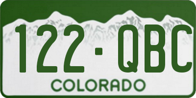 CO license plate 122QBC