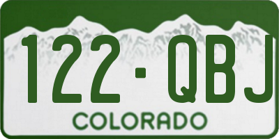 CO license plate 122QBJ