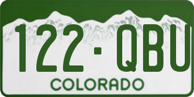 CO license plate 122QBU
