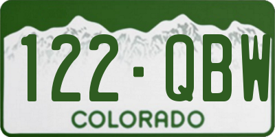 CO license plate 122QBW