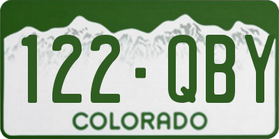 CO license plate 122QBY
