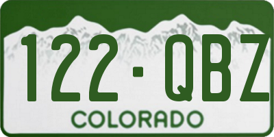 CO license plate 122QBZ