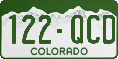 CO license plate 122QCD