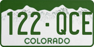 CO license plate 122QCE