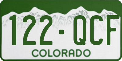 CO license plate 122QCF