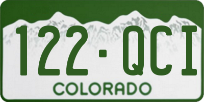 CO license plate 122QCI
