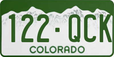 CO license plate 122QCK
