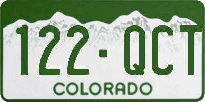 CO license plate 122QCT