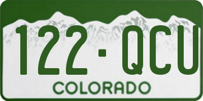 CO license plate 122QCU