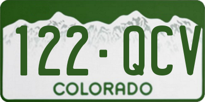 CO license plate 122QCV