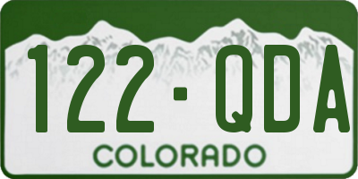 CO license plate 122QDA