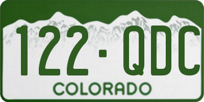 CO license plate 122QDC