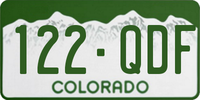 CO license plate 122QDF