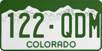 CO license plate 122QDM