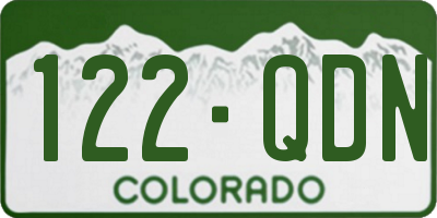 CO license plate 122QDN