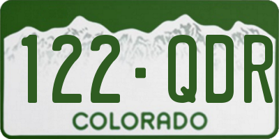 CO license plate 122QDR