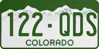 CO license plate 122QDS