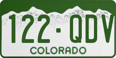CO license plate 122QDV