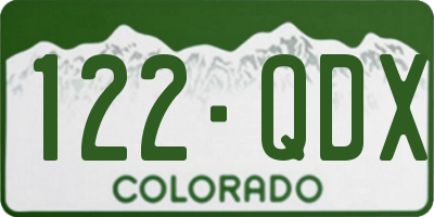 CO license plate 122QDX