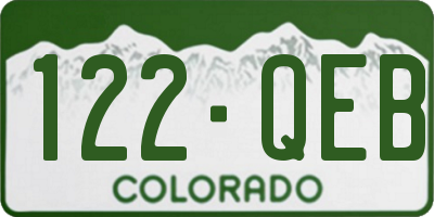 CO license plate 122QEB