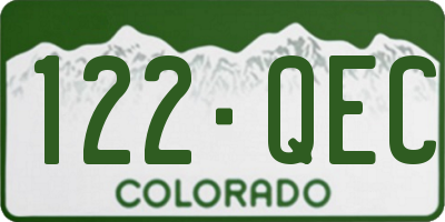 CO license plate 122QEC