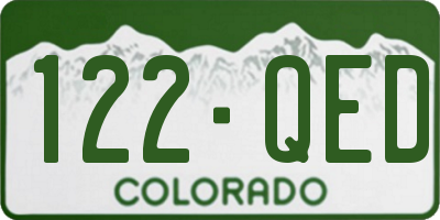 CO license plate 122QED