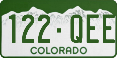 CO license plate 122QEE