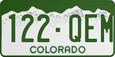 CO license plate 122QEM