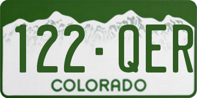 CO license plate 122QER