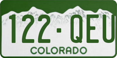 CO license plate 122QEU