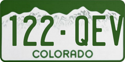 CO license plate 122QEV