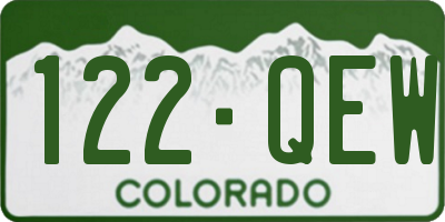 CO license plate 122QEW
