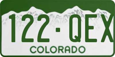 CO license plate 122QEX