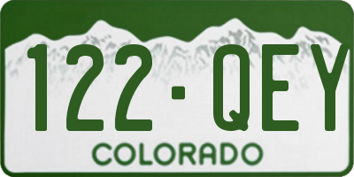 CO license plate 122QEY
