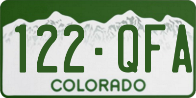 CO license plate 122QFA