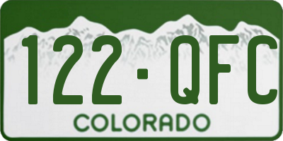 CO license plate 122QFC