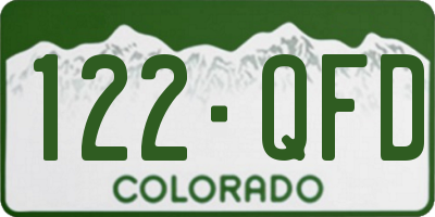 CO license plate 122QFD