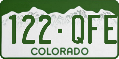 CO license plate 122QFE